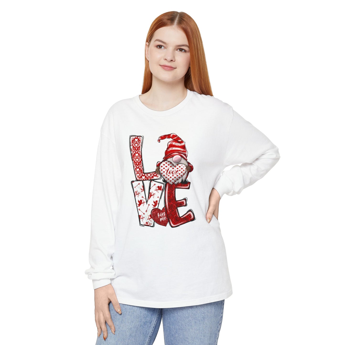 Valentine Gnome 'LOVE' Long Sleeve Tee