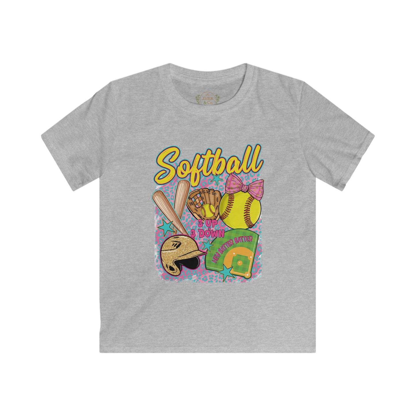 Kids Softball T‑Shirt — Cute Retro Softball Graphic Tee
