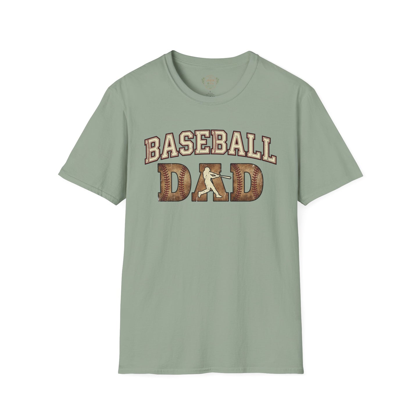 Baseball Dad T‑Shirt — Vintage Woodgrain Baseball Dad Tee for Fathers, Father's Day Gift