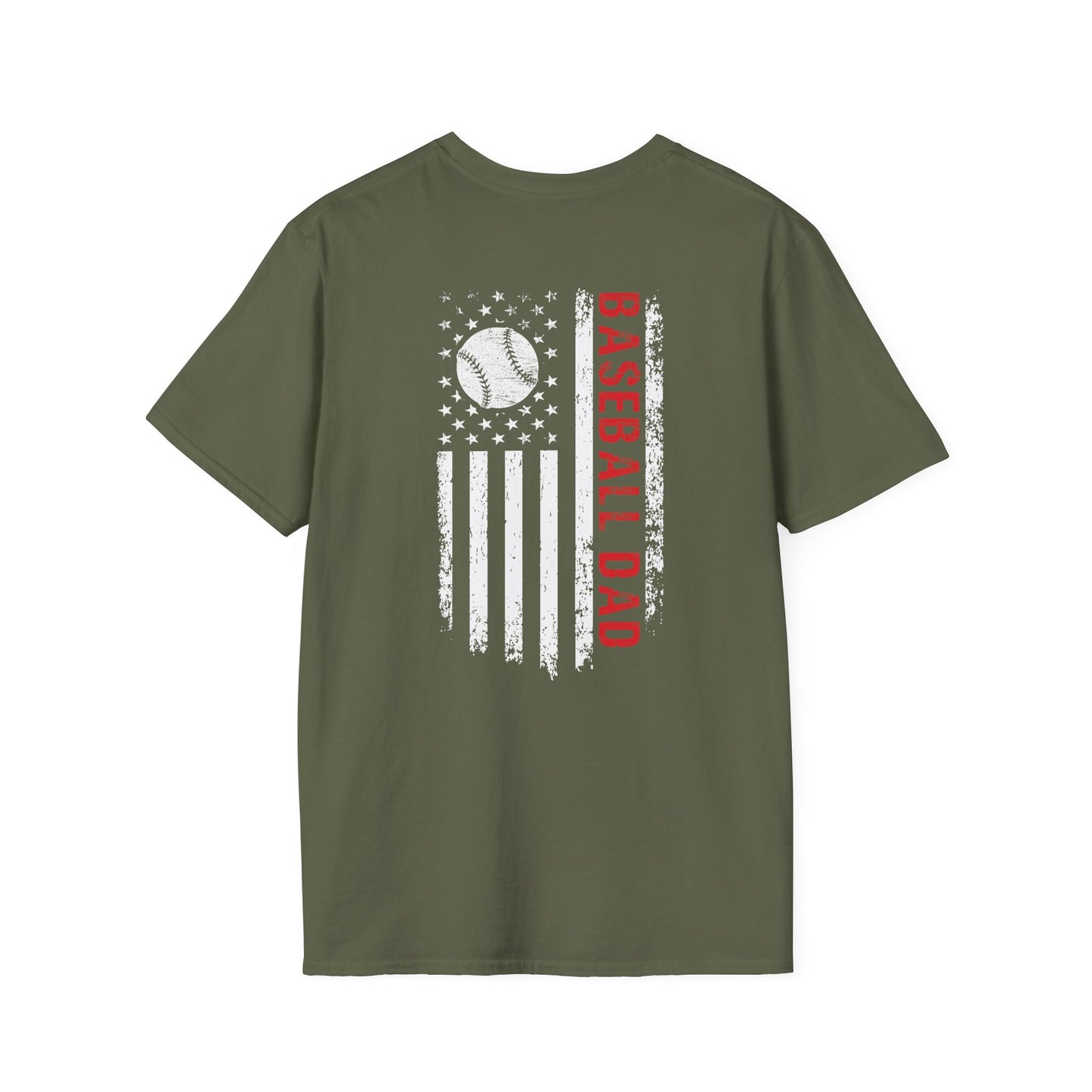 Baseball Dad T-Shirt — Distressed Flag Baseball Tee for Proud Fathers