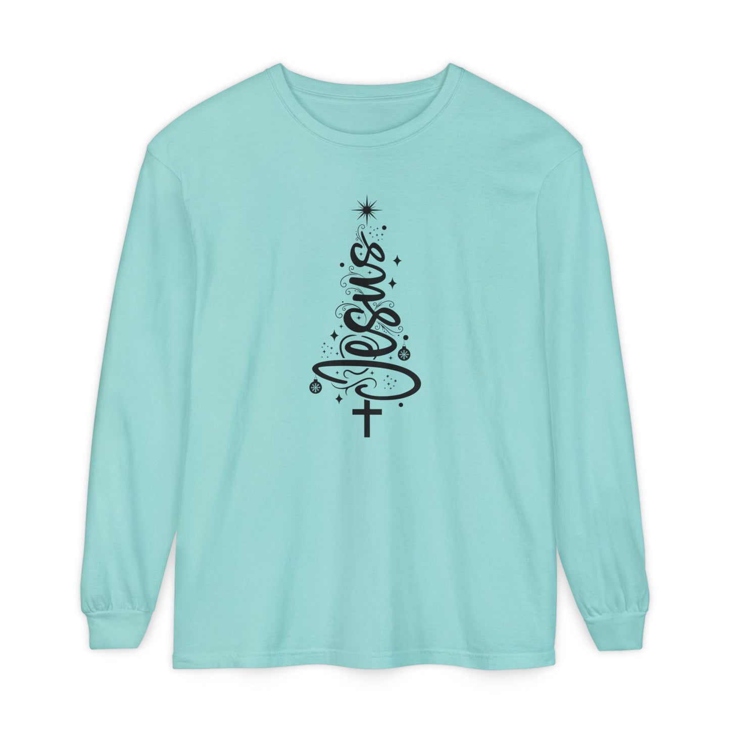 Jesus Christmas Tree Long Sleeve Tee
