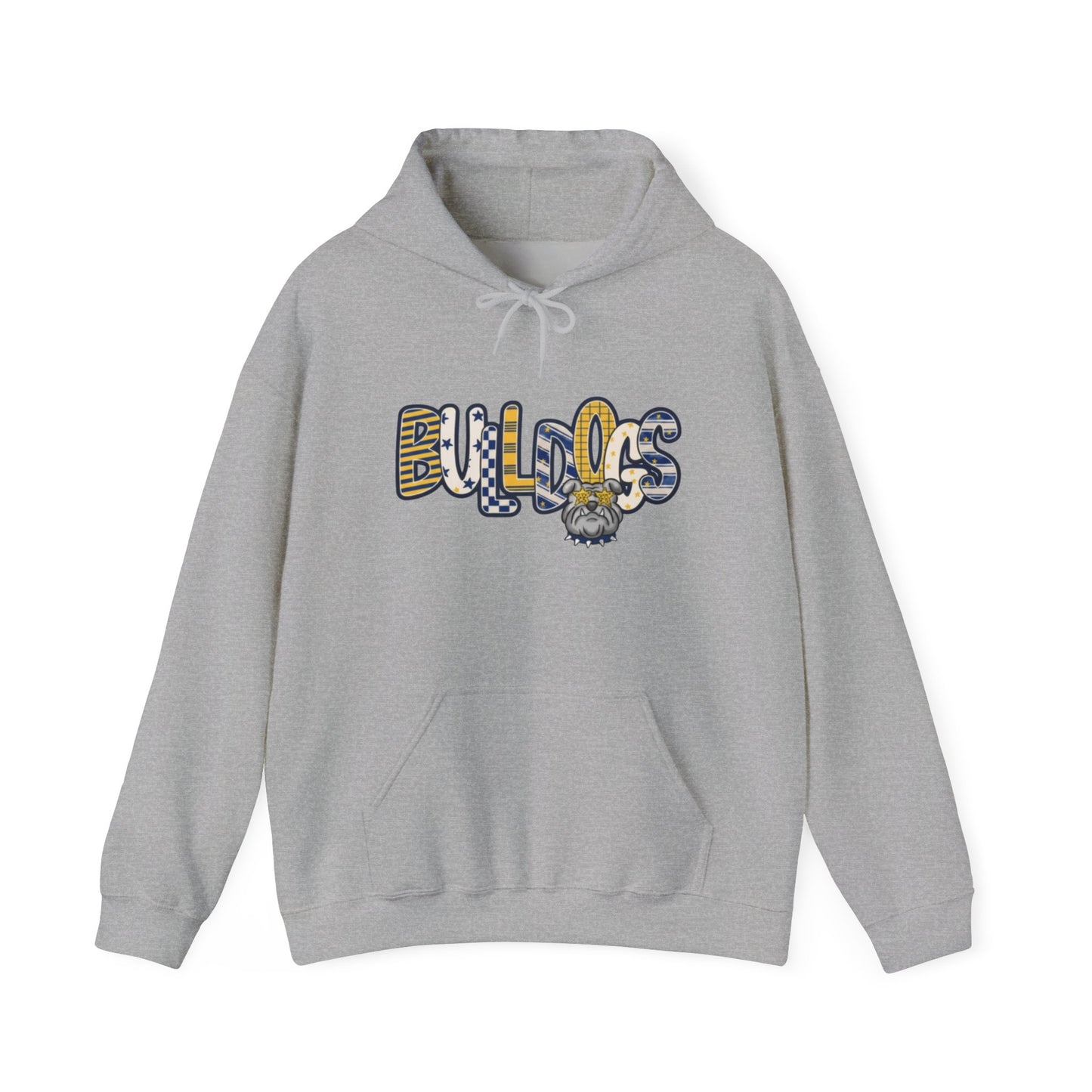 Bulldogs Graphic Hoodie — Vintage Mascot Lettering Sweatshirt