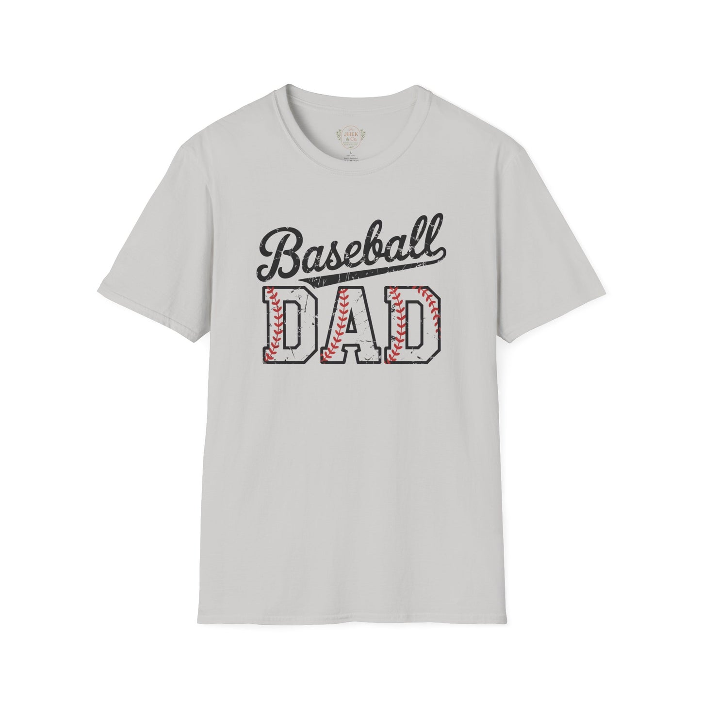 Baseball Dad T-Shirt – Vintage Stitch Lettering Tee for Proud Baseball Fathers