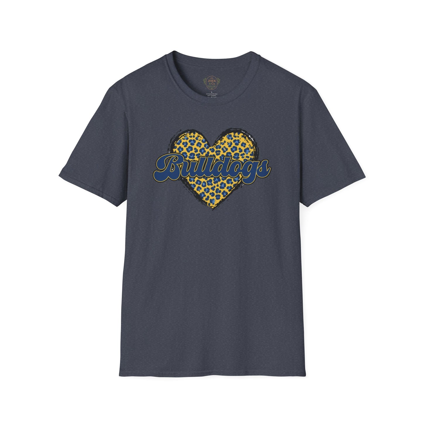 Bulldogs Leopard Heart Graphic Tee