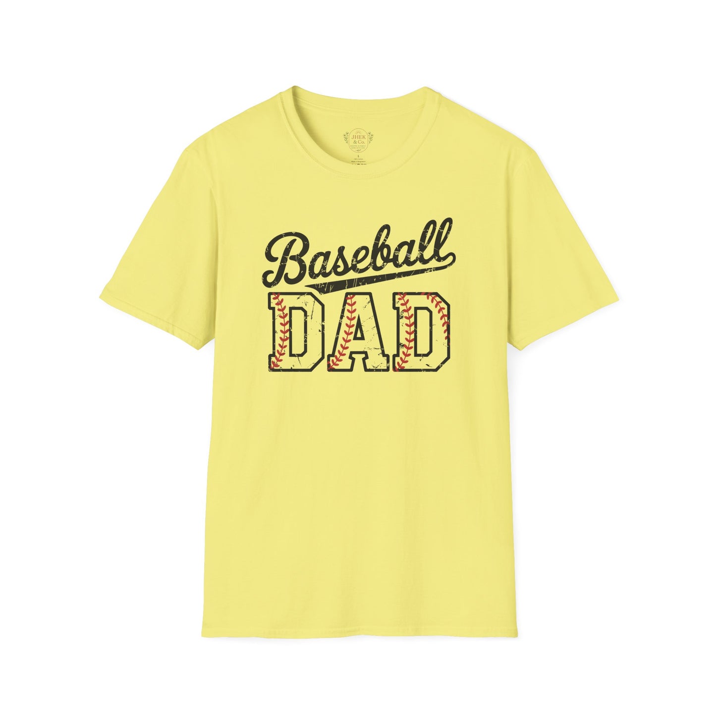 Baseball Dad T-Shirt – Vintage Stitch Lettering Tee for Proud Baseball Fathers