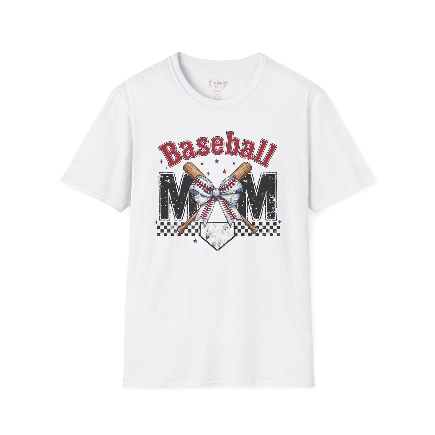 Baseball Mom T‑Shirt — Vintage Crossed Bats & Home Plate Design