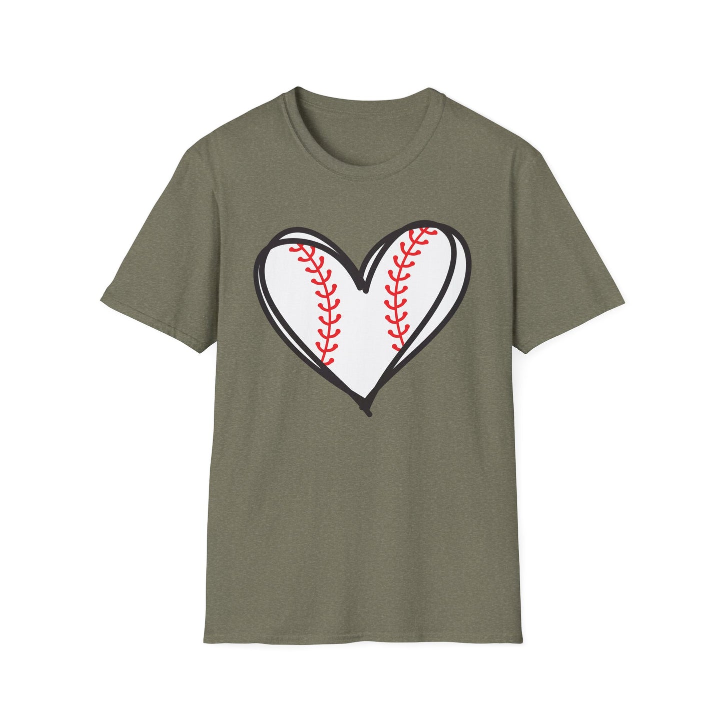 Baseball Love Heart Shirt – Softstyle Game Day Tee