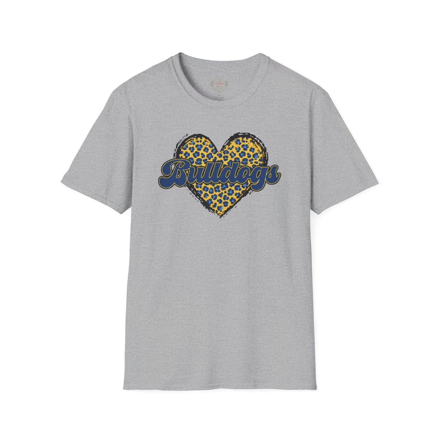 Bulldogs Leopard Heart Graphic Tee