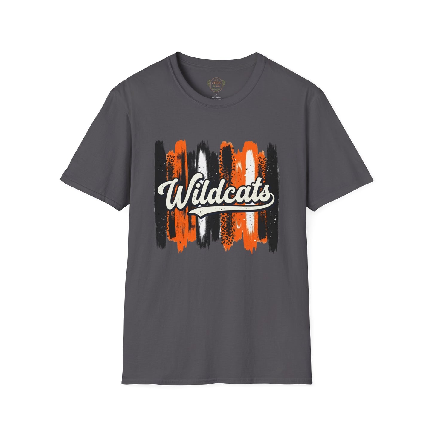 Wildcats Brushstroke T-Shirt — Orange & Black School Spirit Tee