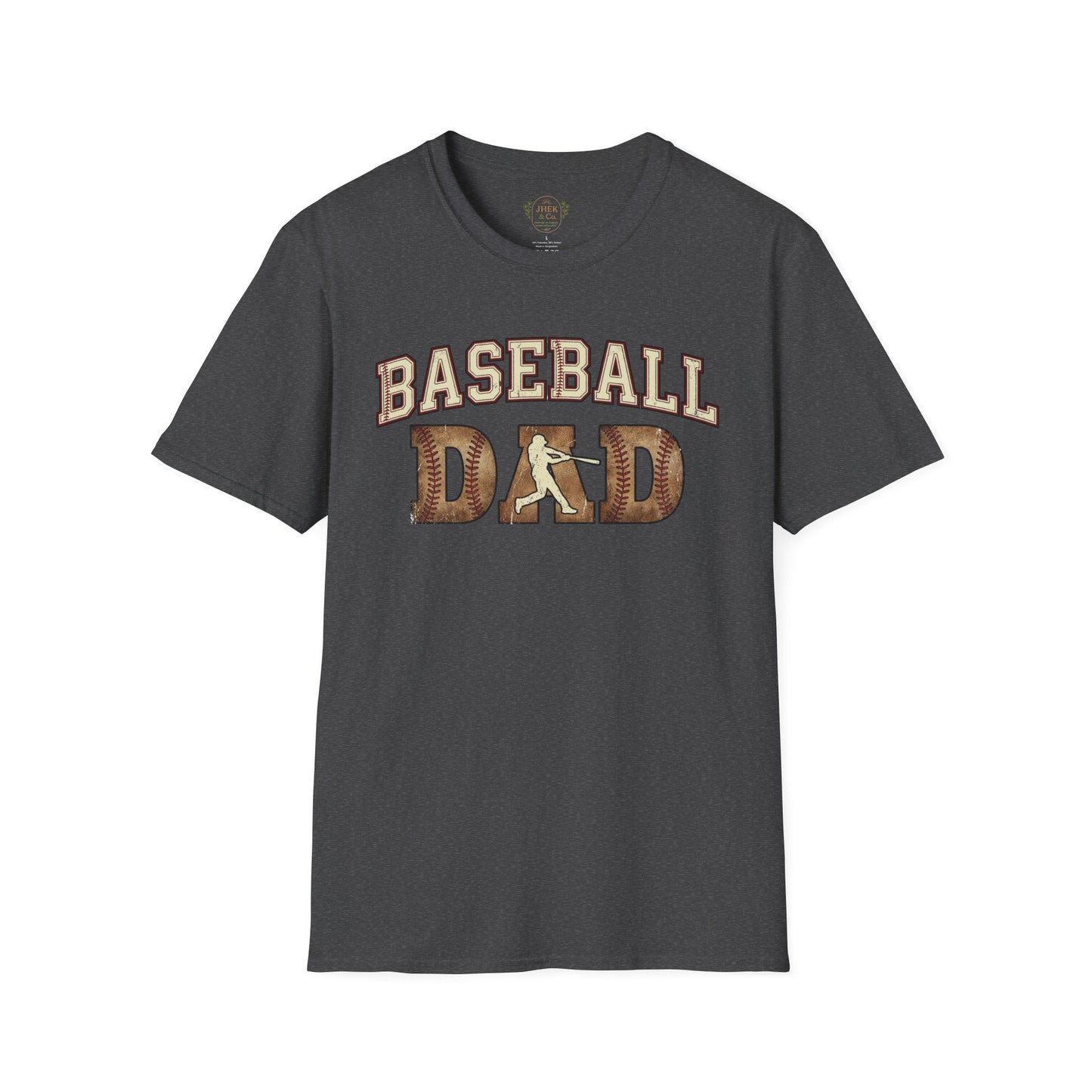 Baseball Dad T‑Shirt — Vintage Woodgrain Baseball Dad Tee for Fathers, Father's Day Gift