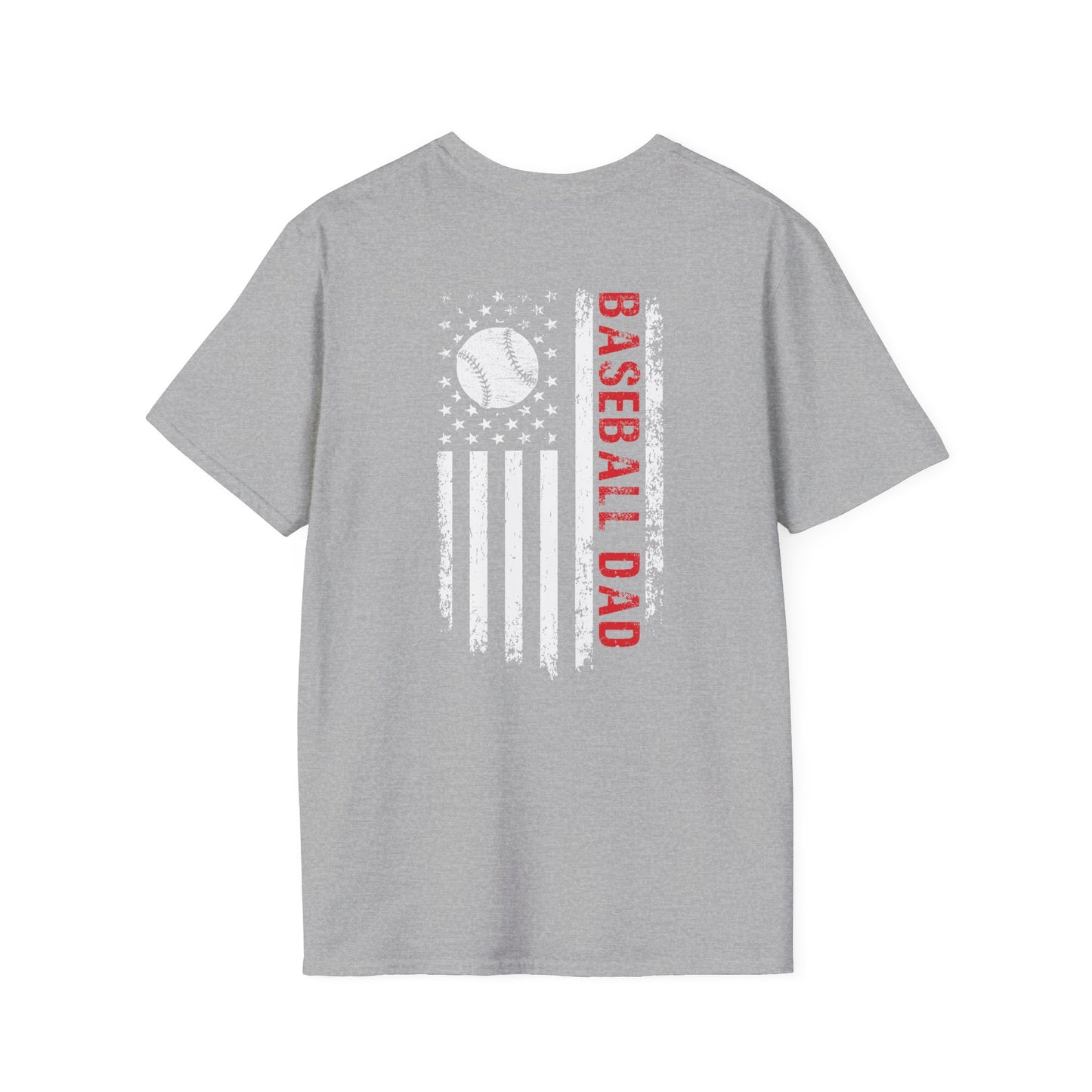 Baseball Dad T-Shirt — Distressed Flag Baseball Tee for Proud Fathers