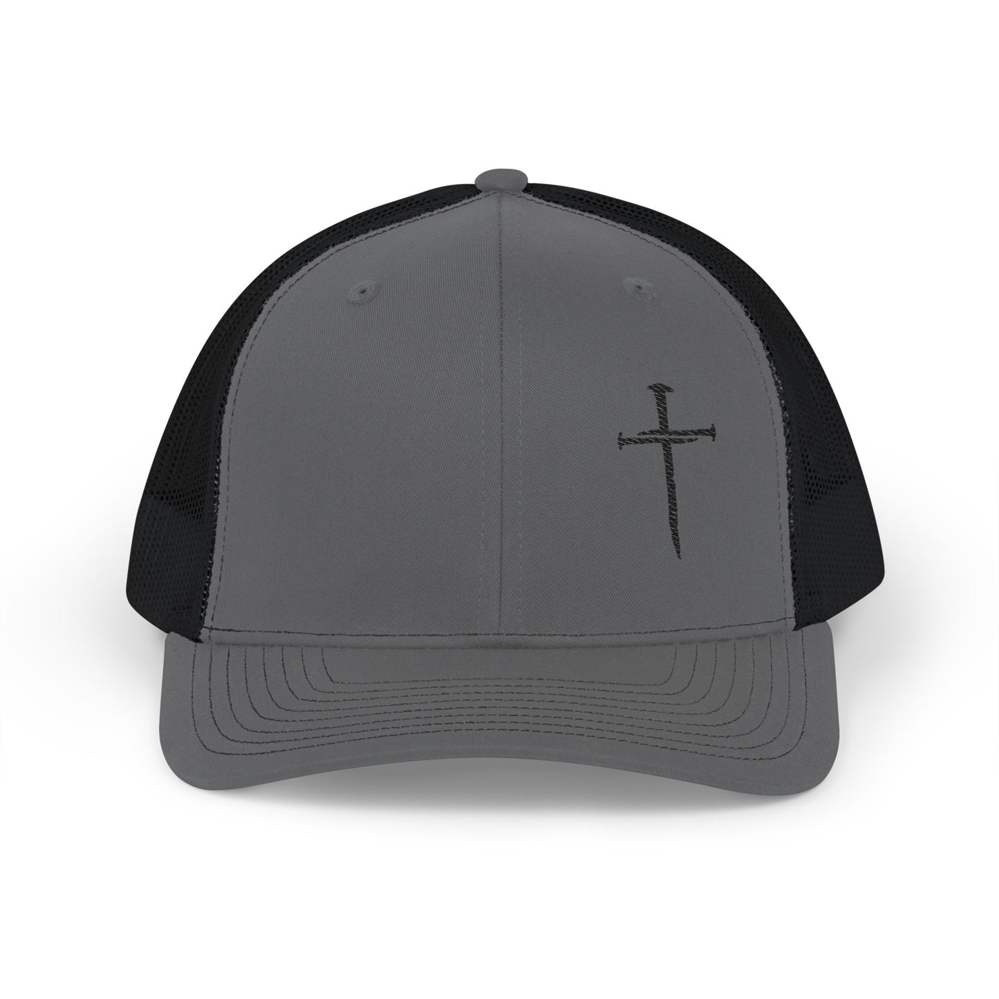 Minimal Cross Embroidered Trucker Hat | Richardson 112