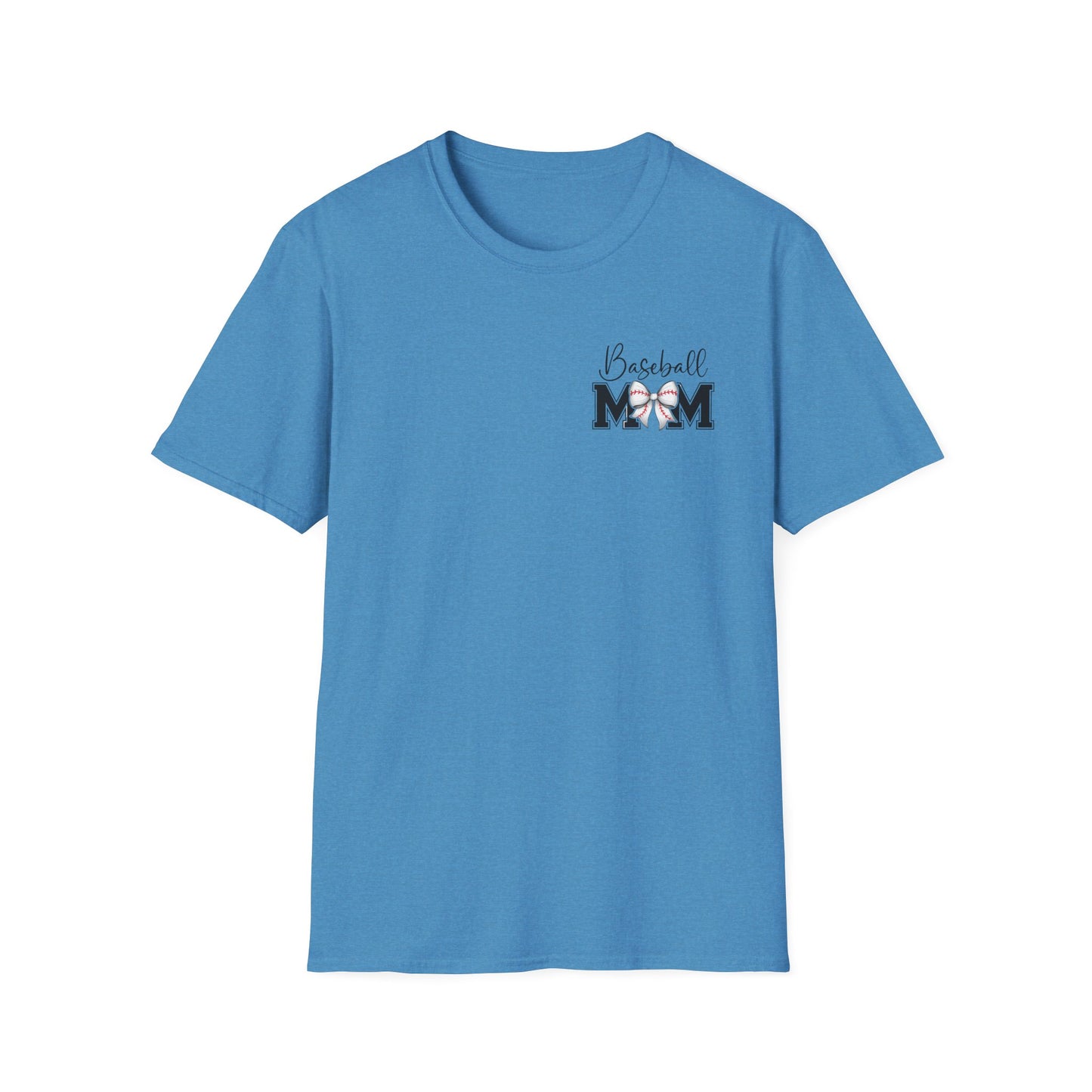 Baseball Mom T-Shirt — Mama Tee with Baseball Bow Graphic