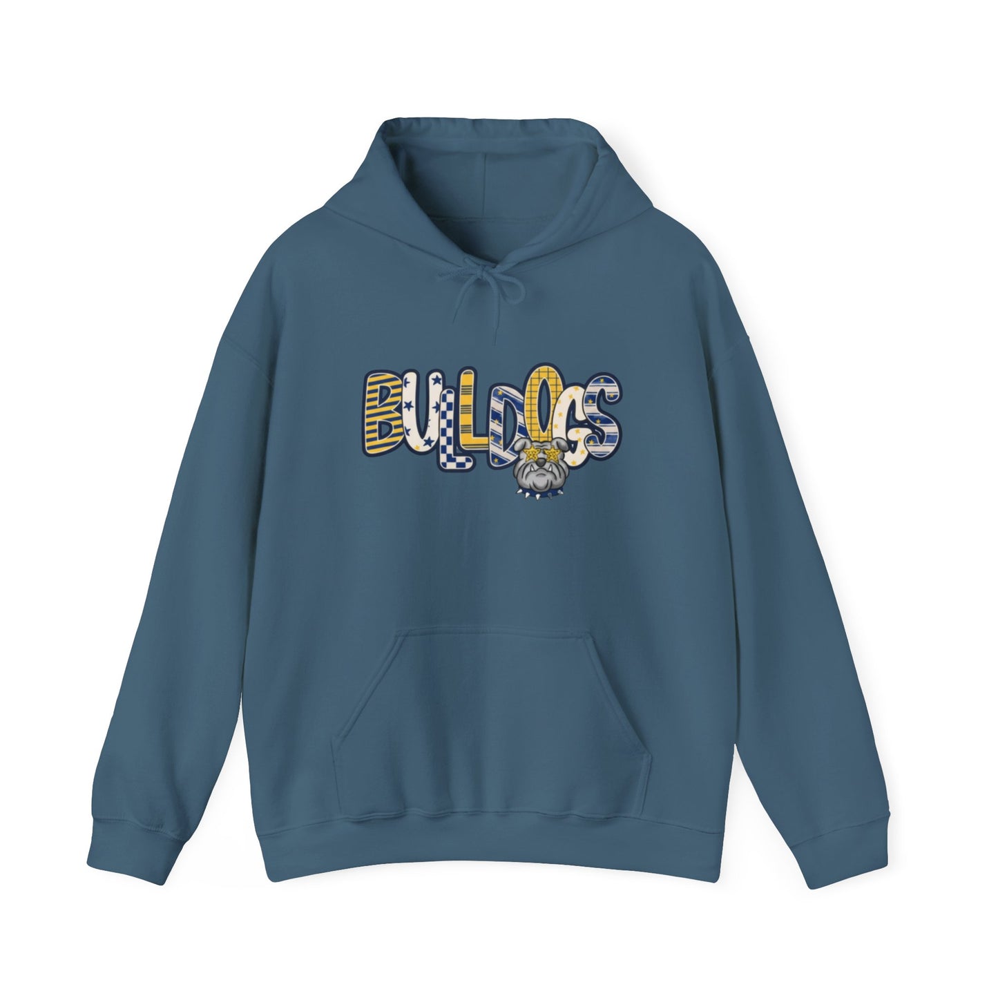 Bulldogs Graphic Hoodie — Vintage Mascot Lettering Sweatshirt