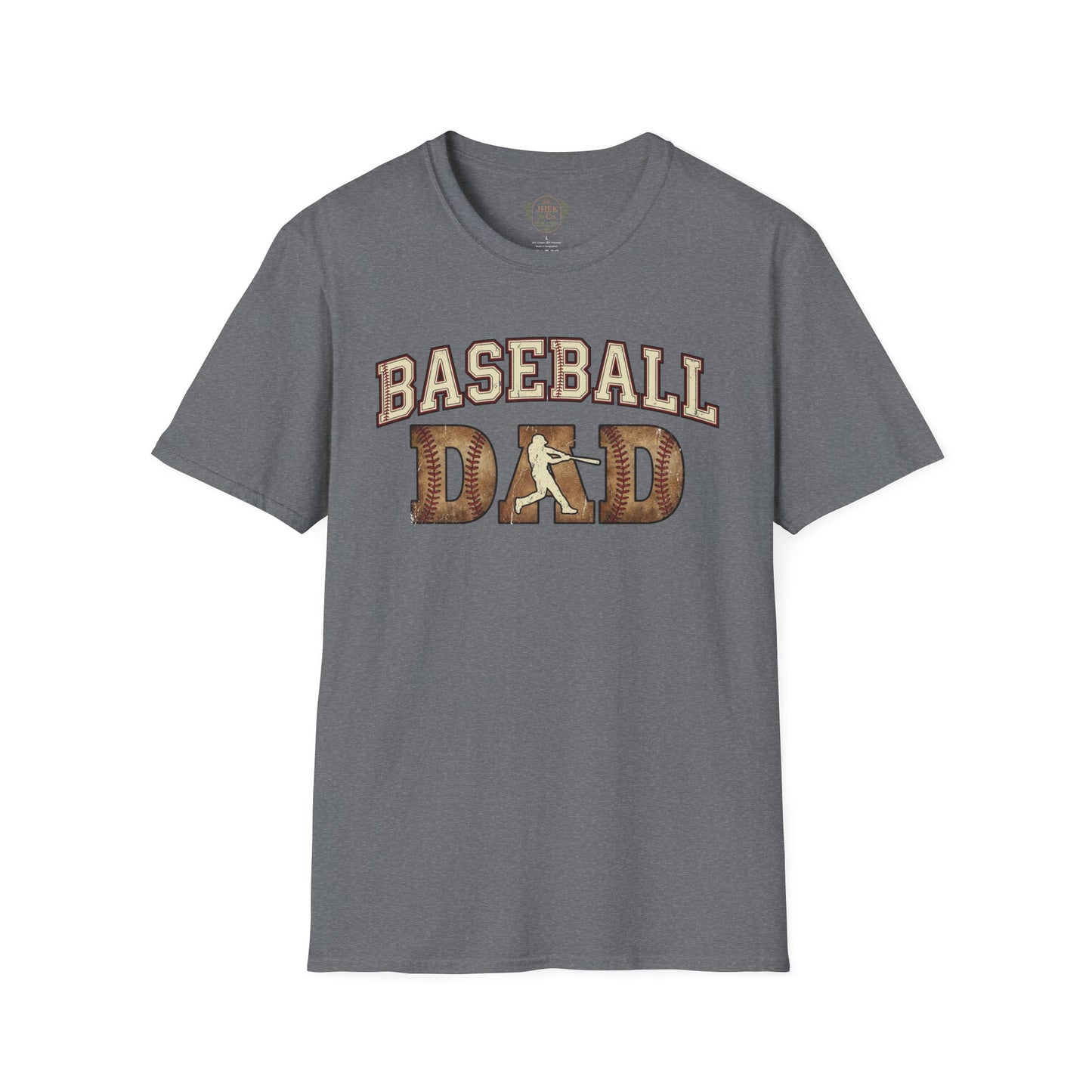 Baseball Dad T‑Shirt — Vintage Woodgrain Baseball Dad Tee for Fathers, Father's Day Gift