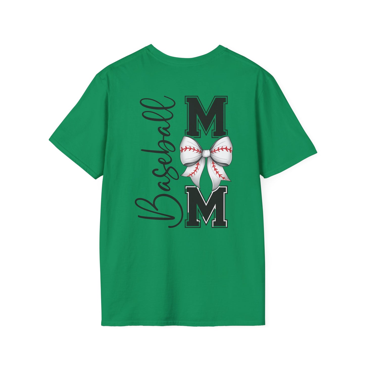 Baseball Mom T-Shirt — Mama Tee with Baseball Bow Graphic