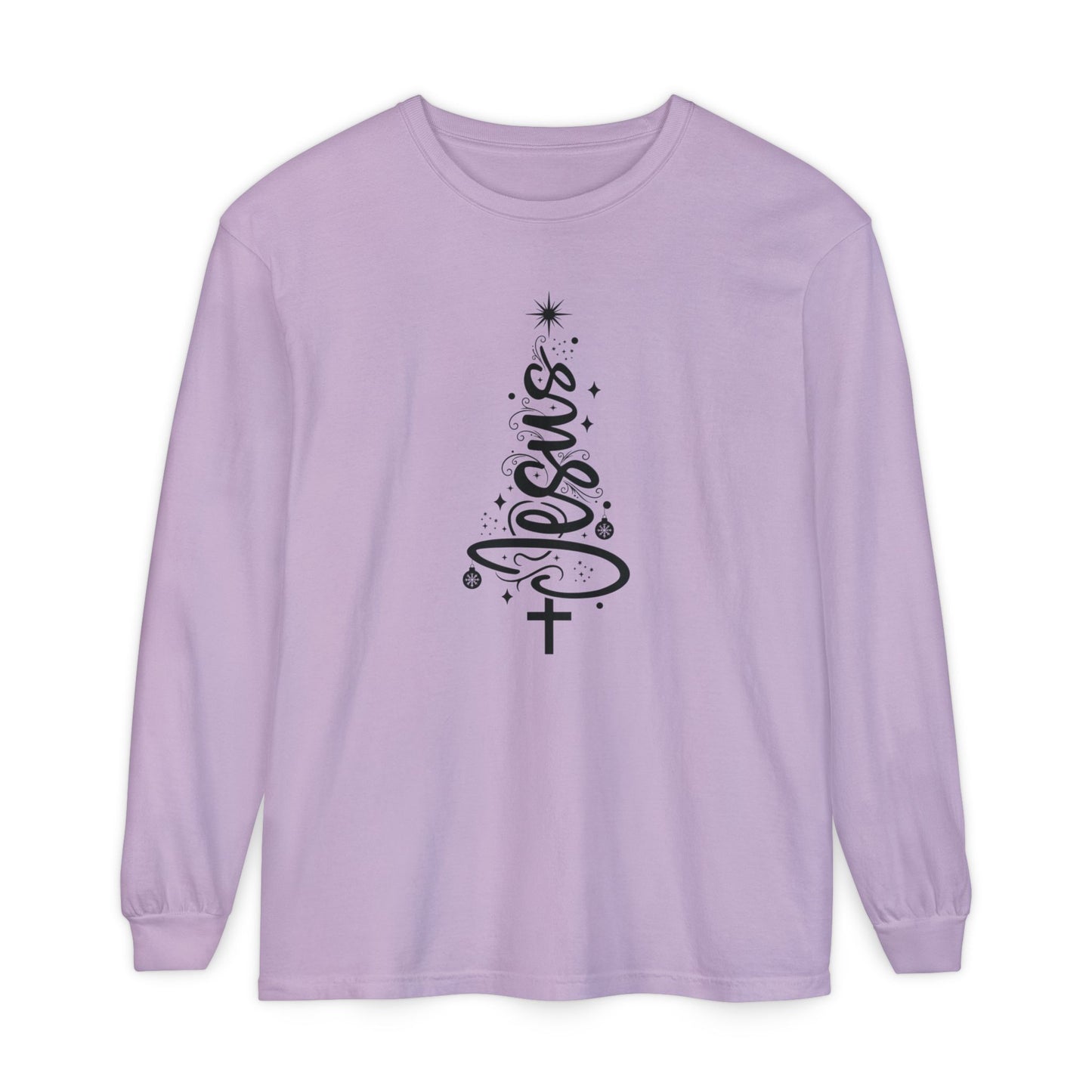Jesus Christmas Tree Long Sleeve Tee