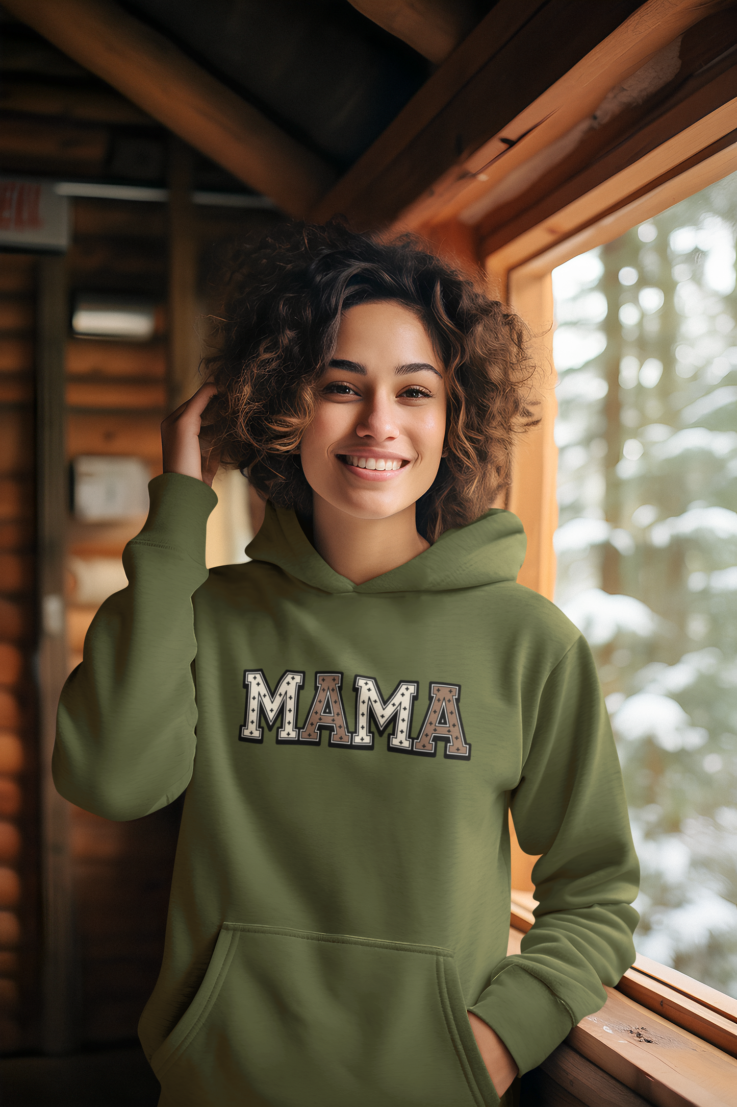 Mama Fleece Hoodie - Cozy Unisex Midweight Sweatshirt for Moms