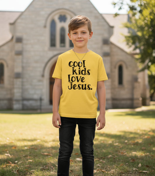 Kids Tee — "Cool Kids Love Jesus" Christian Children's T-Shirt