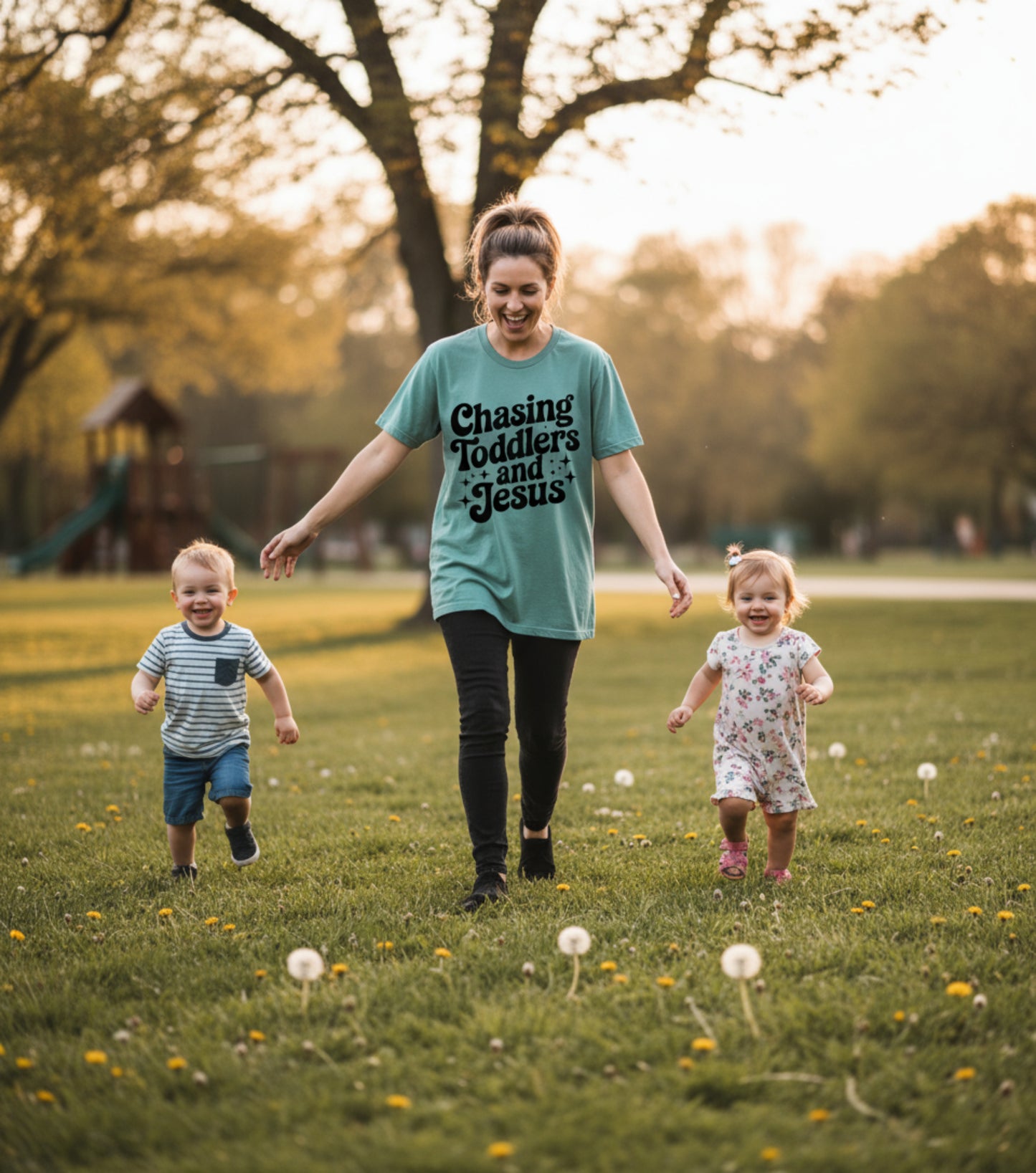 Chasing Toddlers and Jesus Graphic Tee
