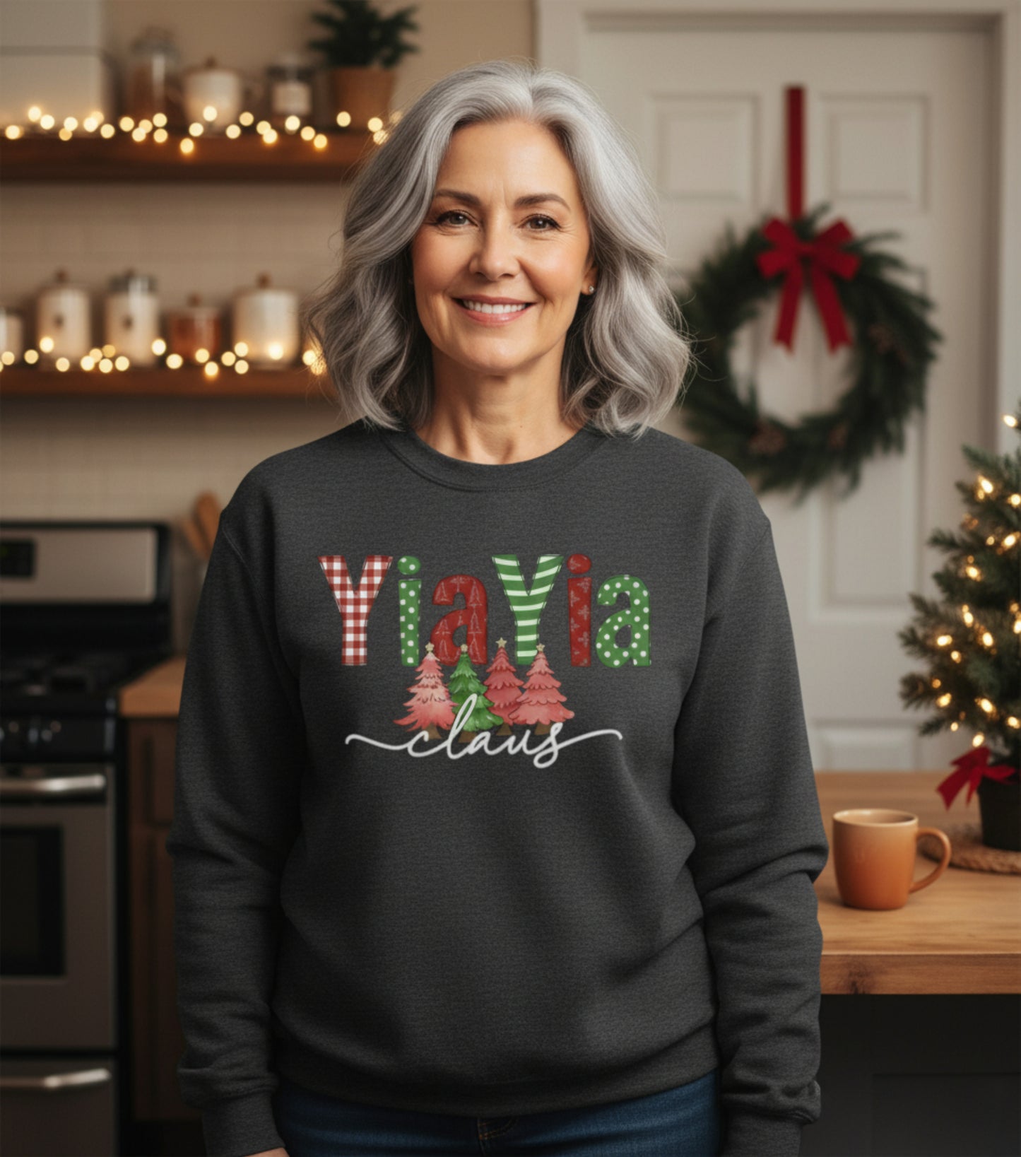 Yia Yia Christmas Sweatshirt – Festive Holiday Design