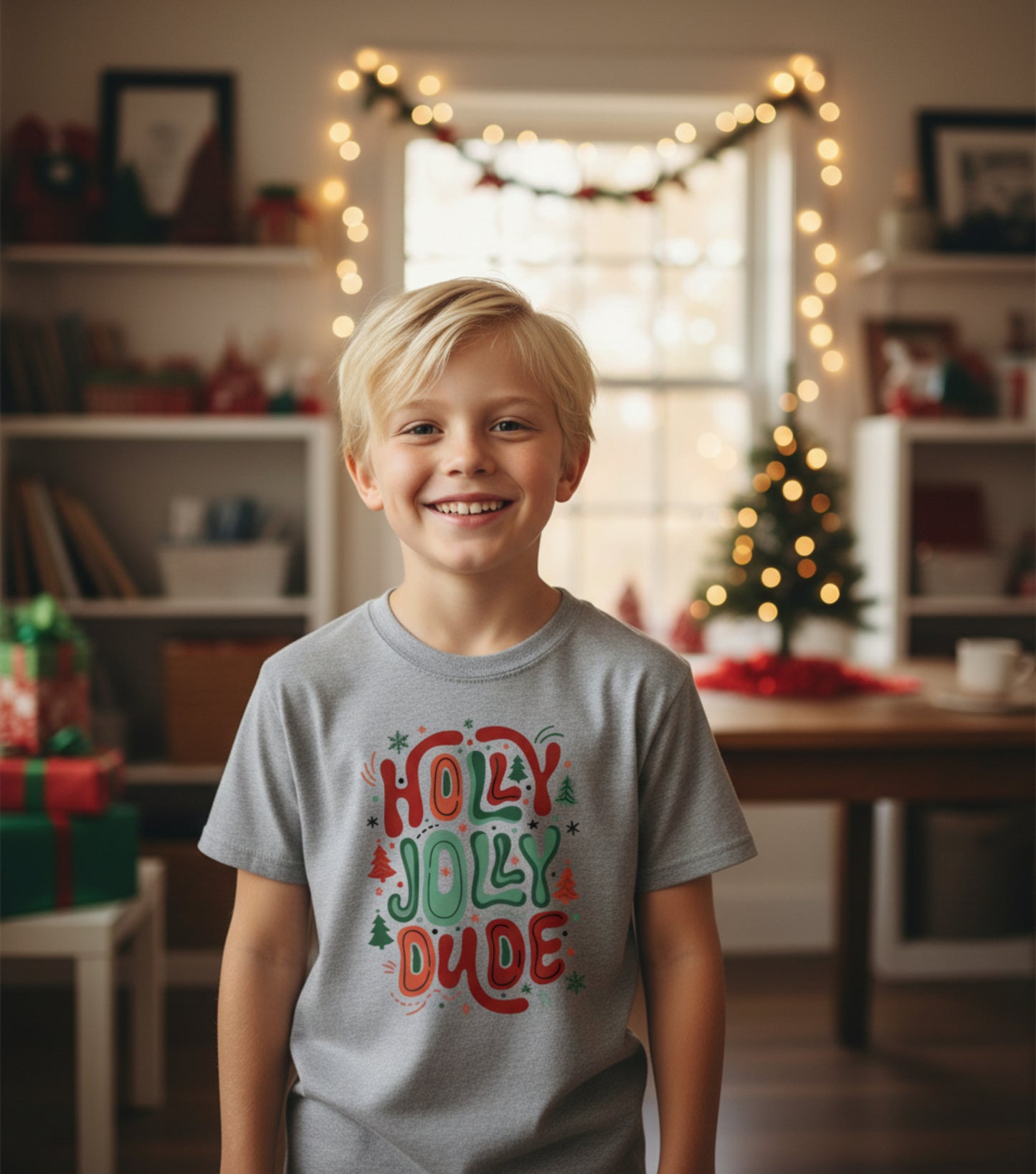 “Holly Jolly Dude” Christmas Graphic Tee