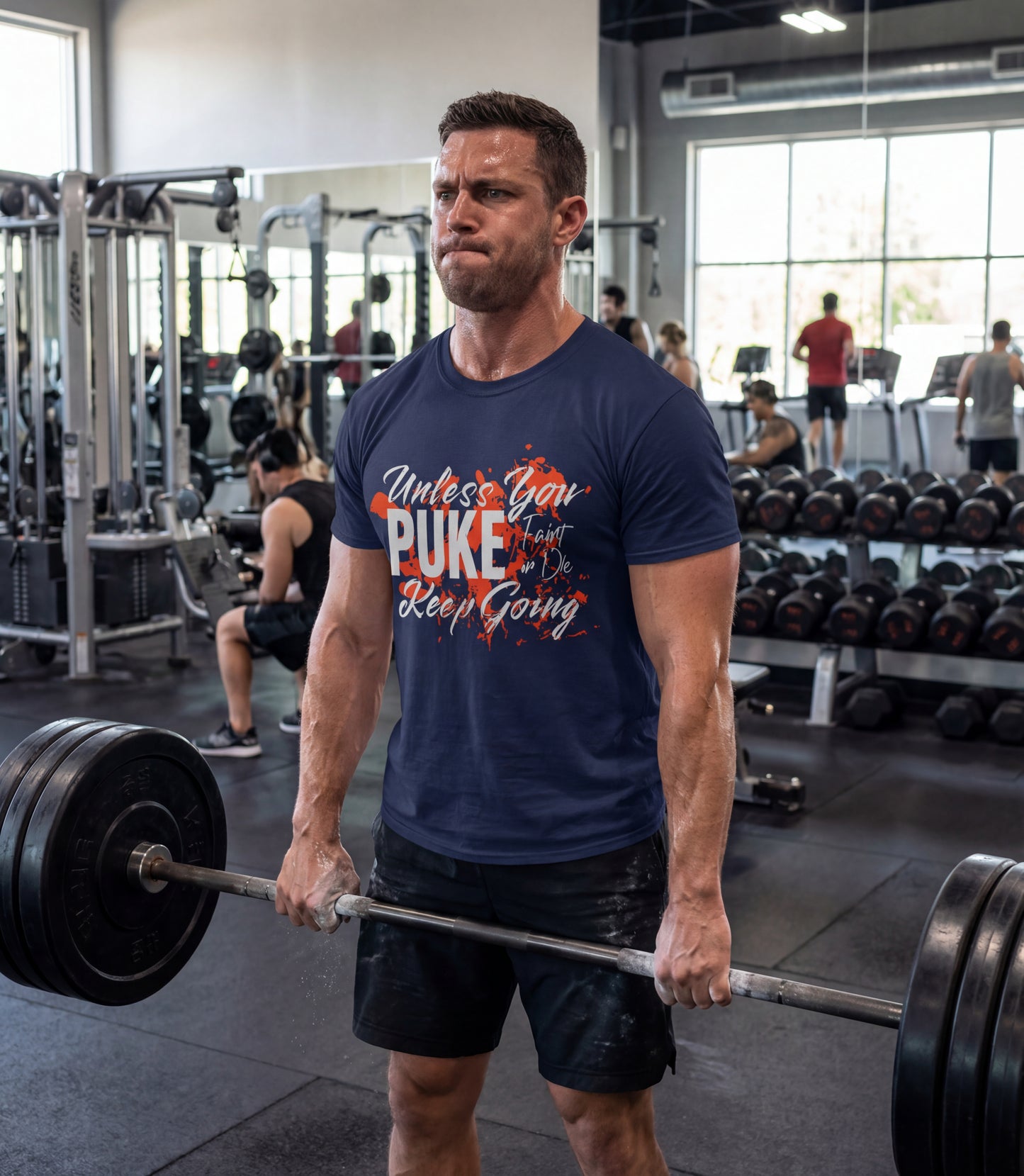 Unless You Puke Keep Going T-Shirt — Motivational Workout Graphic Tee