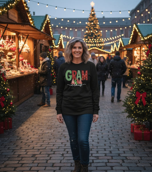 Gram Christmas Long Sleeve Tee — Festive 'GRAM' Holiday Shirt for Grandparents
