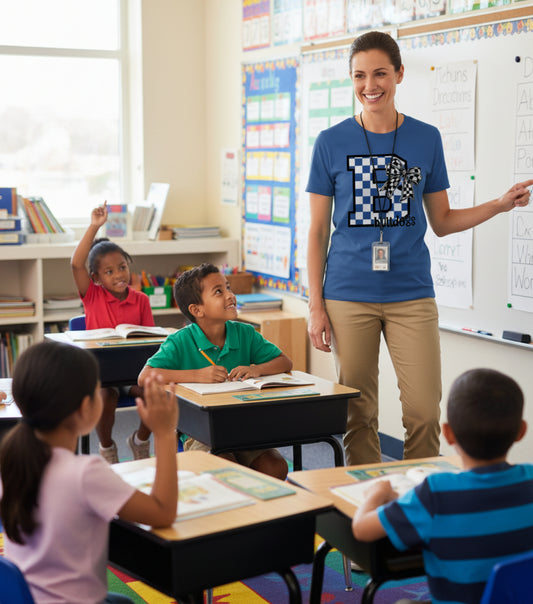 Checkerboard Letter B "Bulldogs" Graphic Tee