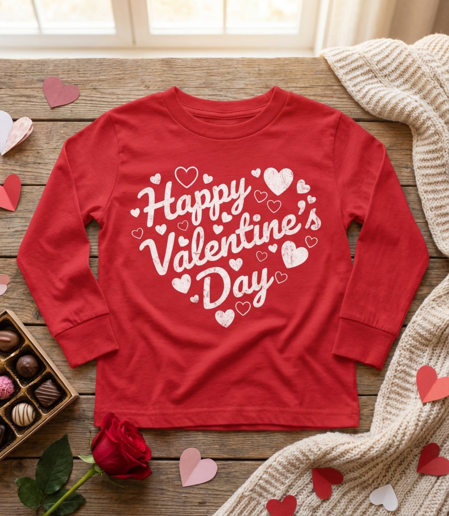 Valentine's Day Toddler Long Sleeve Tee