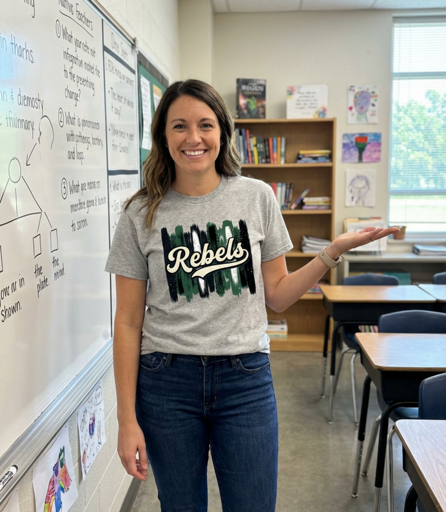 Rebels Brushstroke T-Shirt — Retro Script Baseball Style Tee