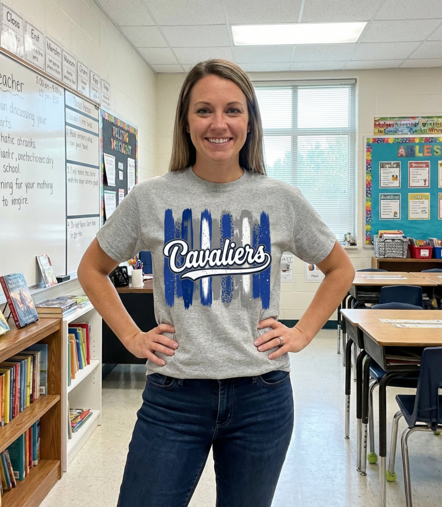 Cavaliers Brushstroke T-Shirt — Vintage Script School Spirit Tee