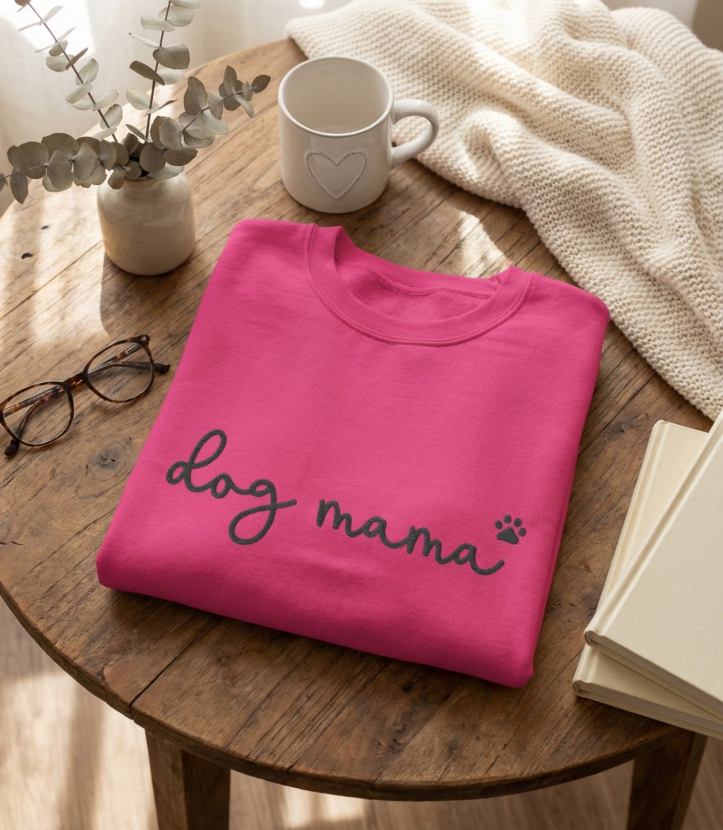 Dog Mama Embroidered Crewneck Sweatshirt | Gildan 18000