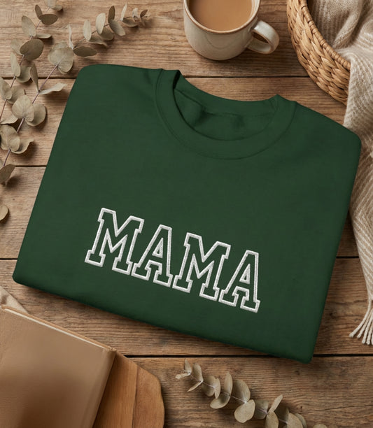 MAMA Embroidered Crewneck Sweatshirt | Gildan 18000