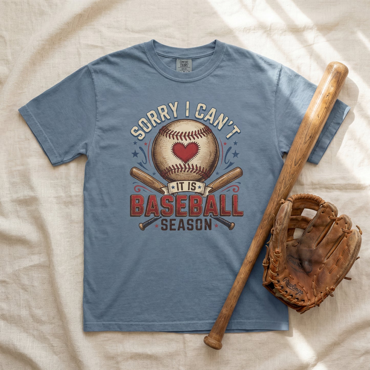 Baseball Season T-Shirt — "Sorry I Can't, It’s Baseball Season" Graphic Tee