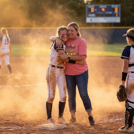 Softball Mama T-Shirt — Cute Softball Mom Tee with Bow & Glove