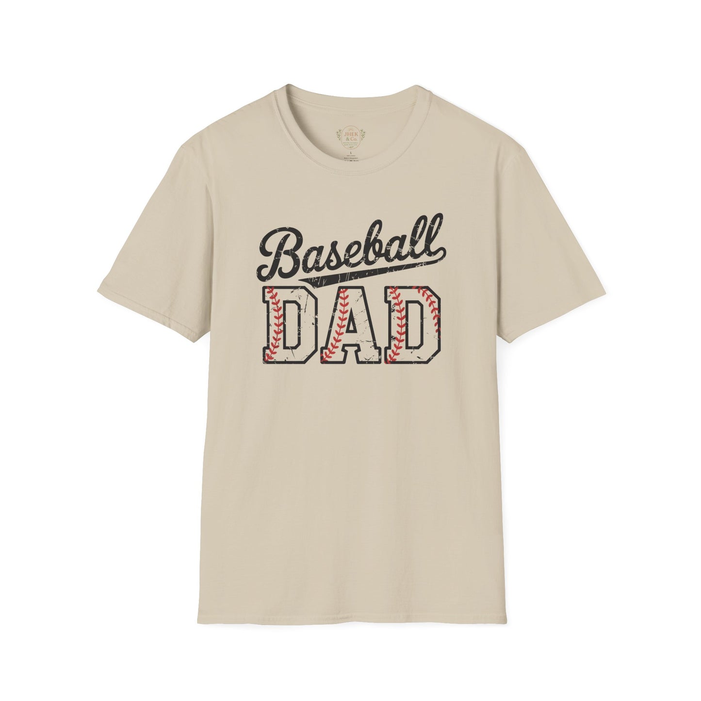 Baseball Dad T-Shirt – Vintage Stitch Lettering Tee for Proud Baseball Fathers