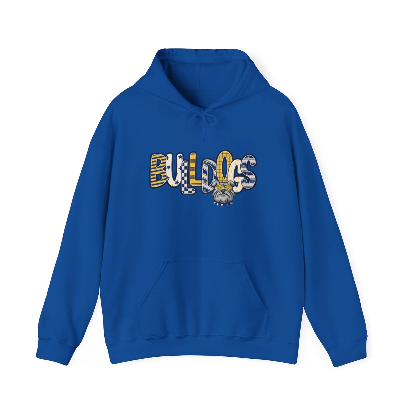 Bulldogs Graphic Hoodie — Vintage Mascot Lettering Sweatshirt
