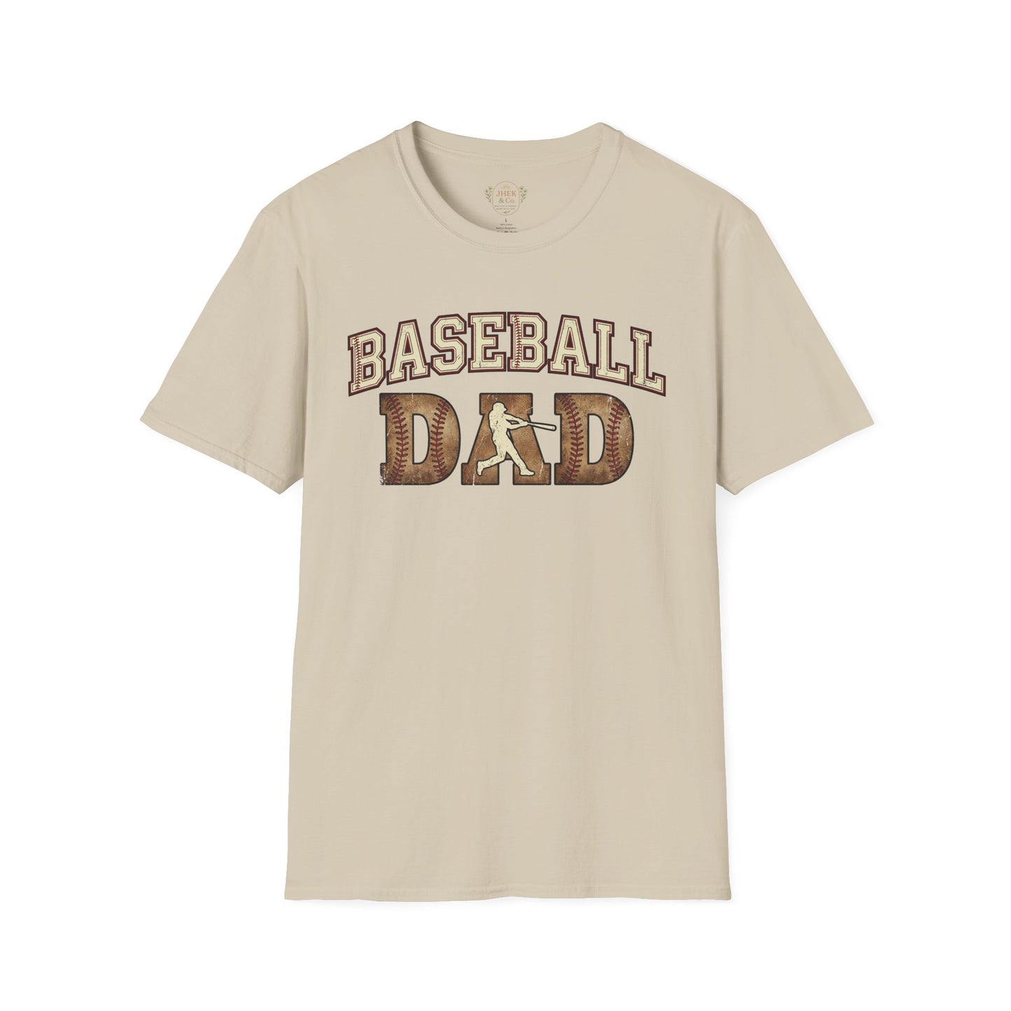 Baseball Dad T‑Shirt — Vintage Woodgrain Baseball Dad Tee for Fathers, Father's Day Gift