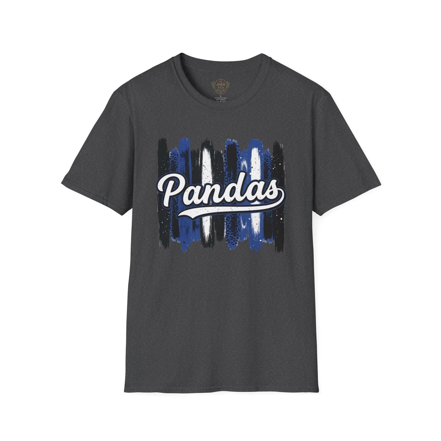 Pandas Brushstroke T-Shirt — Vintage Script School Spirit Tee