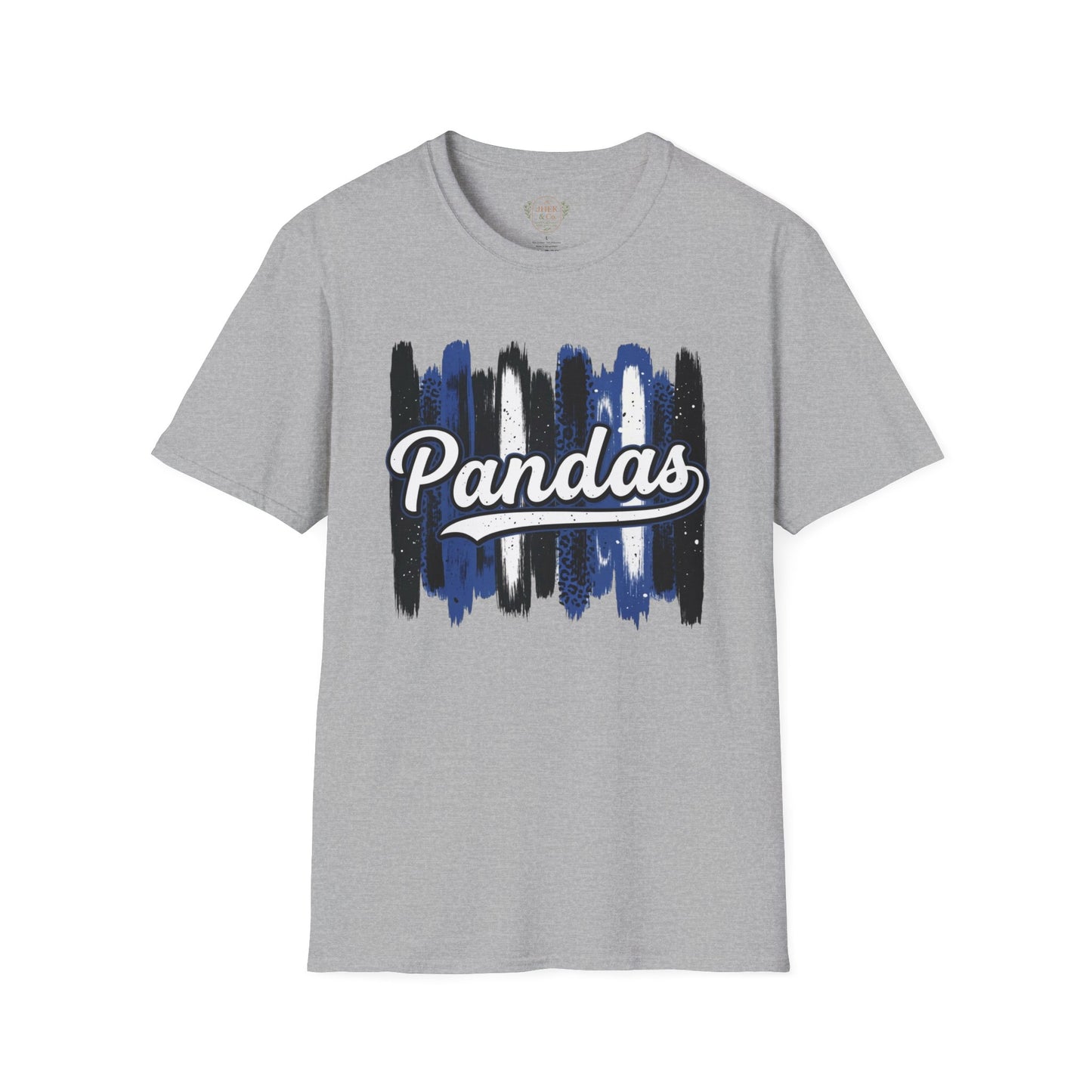 Pandas Brushstroke T-Shirt — Vintage Script School Spirit Tee