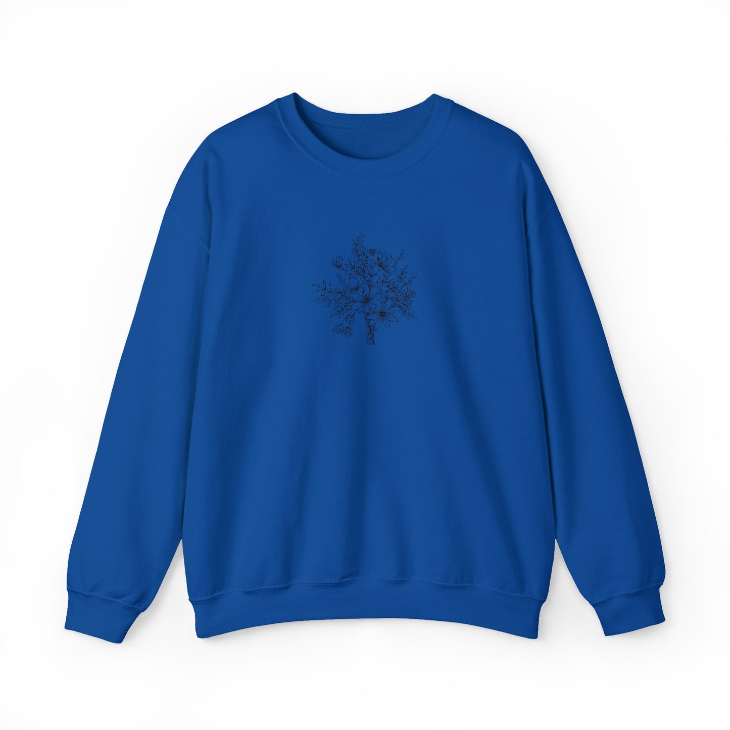 Wildflower Bouquet Embroidered Crewneck Sweatshirt | Gildan 18000
