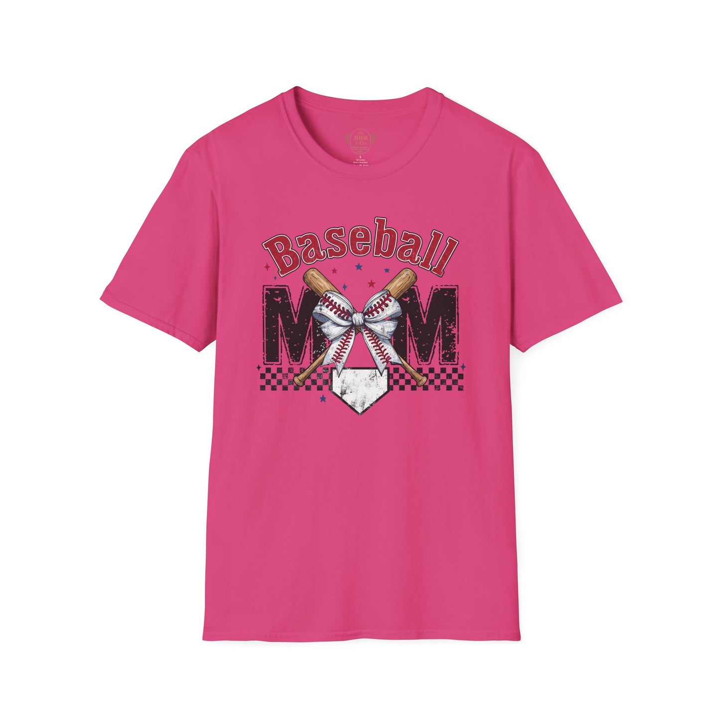 Baseball Mom T‑Shirt — Vintage Crossed Bats & Home Plate Design