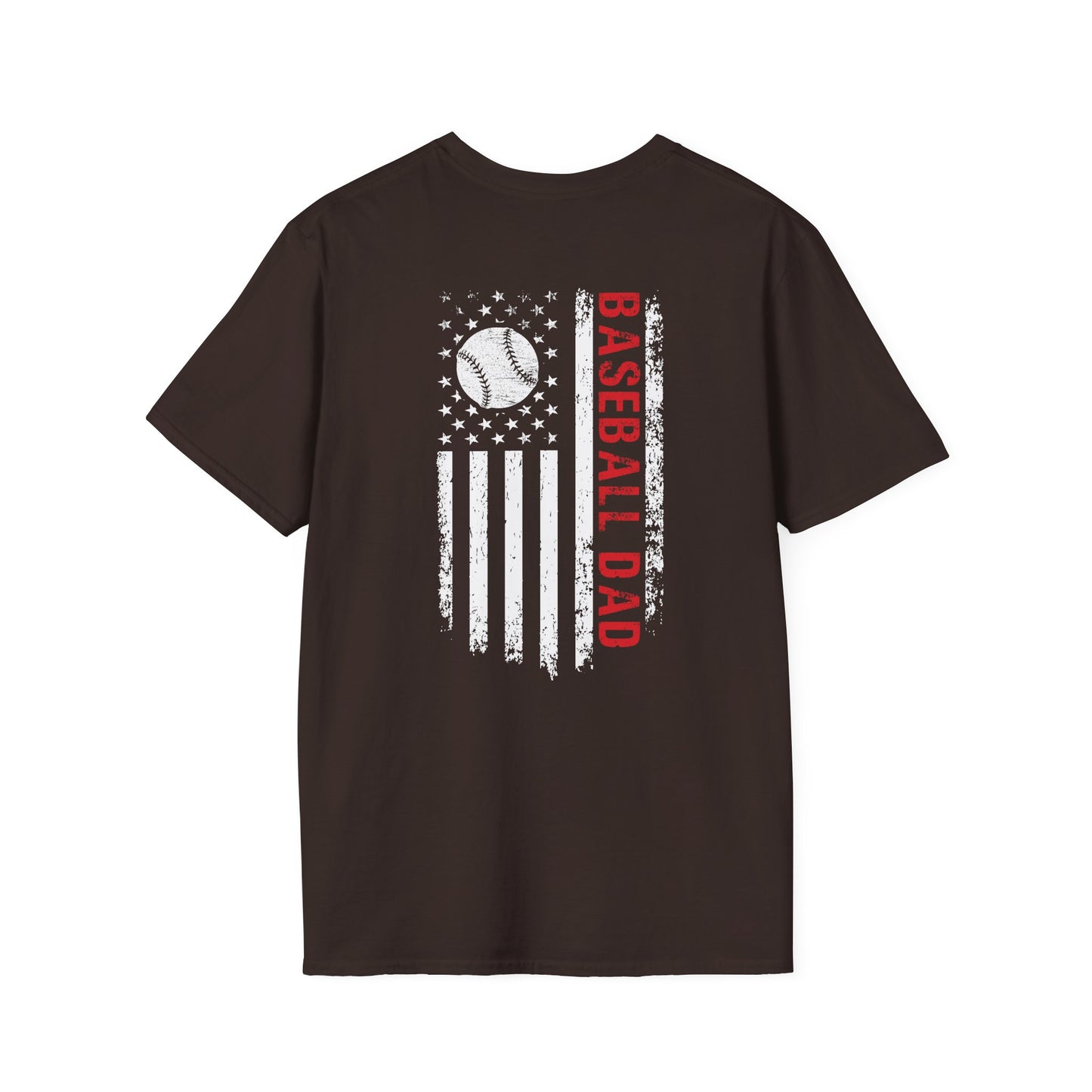 Baseball Dad T-Shirt — Distressed Flag Baseball Tee for Proud Fathers
