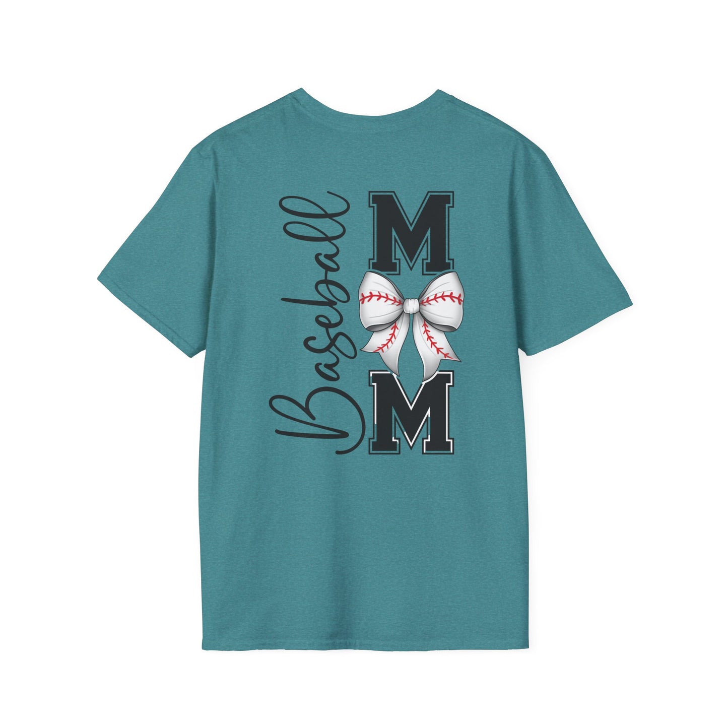 Baseball Mom T-Shirt — Mama Tee with Baseball Bow Graphic