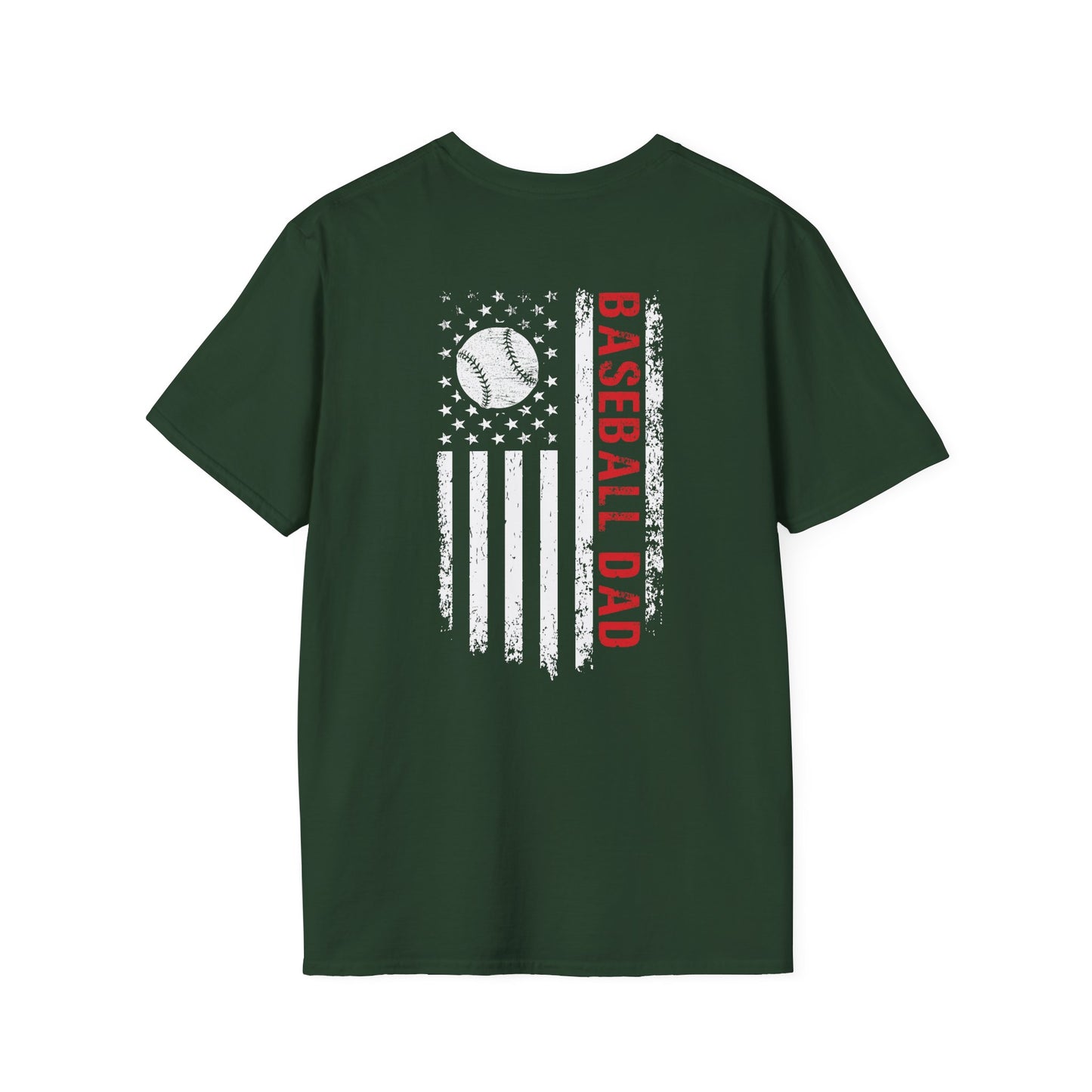 Baseball Dad T-Shirt — Distressed Flag Baseball Tee for Proud Fathers