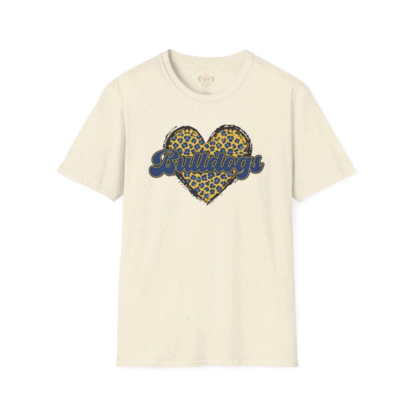Bulldogs Leopard Heart Graphic Tee