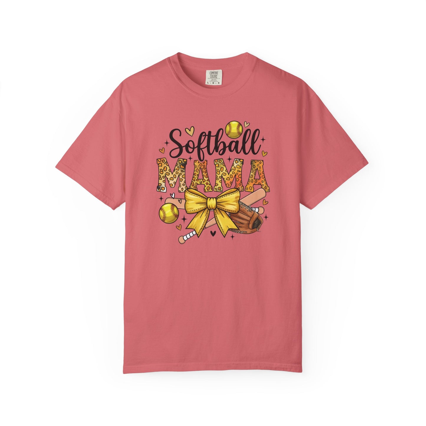 Softball Mama T-Shirt — Cute Softball Mom Tee with Bow & Glove