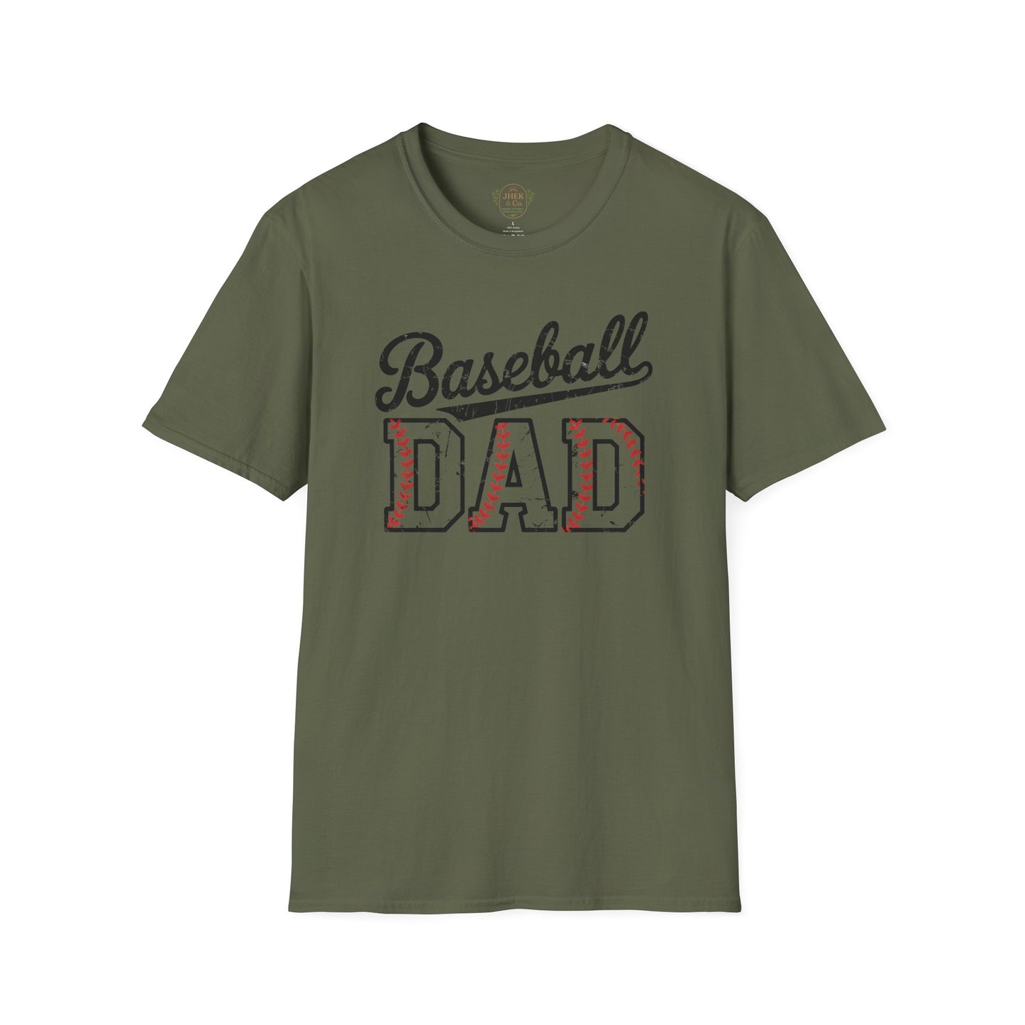 Baseball Dad T-Shirt – Vintage Stitch Lettering Tee for Proud Baseball Fathers