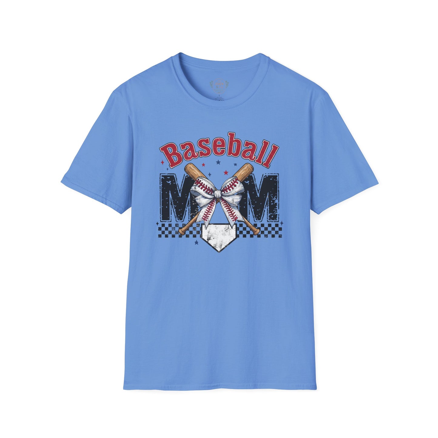 Baseball Mom T‑Shirt — Vintage Crossed Bats & Home Plate Design